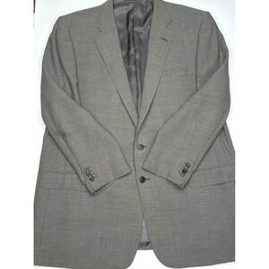 Ermenegildo Zegna Su Misura Mens 100% Wool Blazer Suit‎ Jacket Gray Micro Plaid